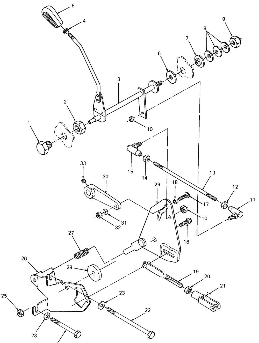 Transmission Controls Diagram and Parts List for 1861 821060-836000-140671100-142663100 Cub Cadet Lawn Tractor